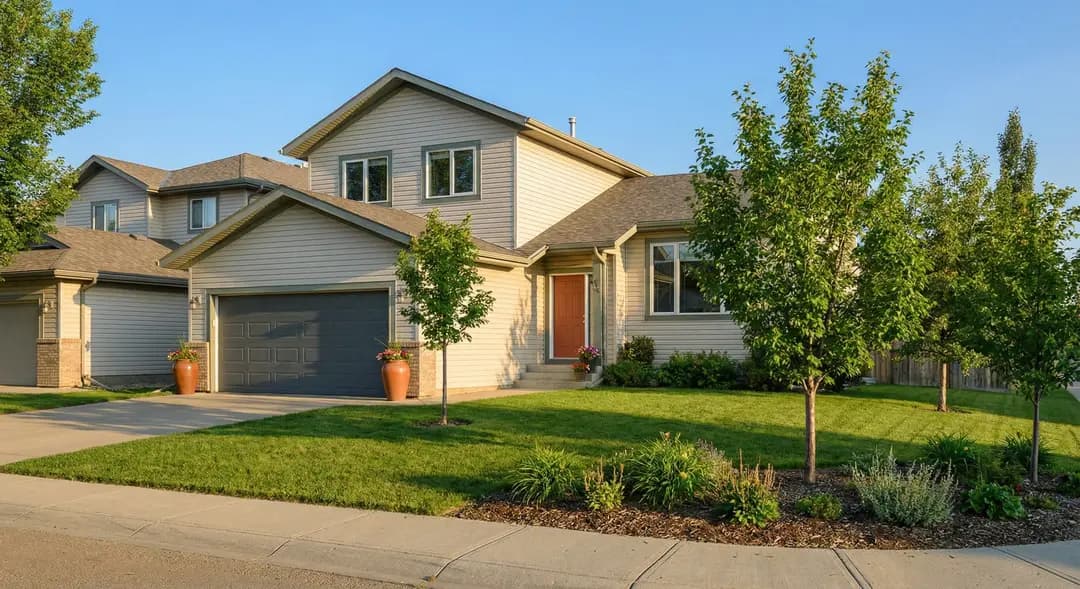 Beautiful home exterior with value estimates