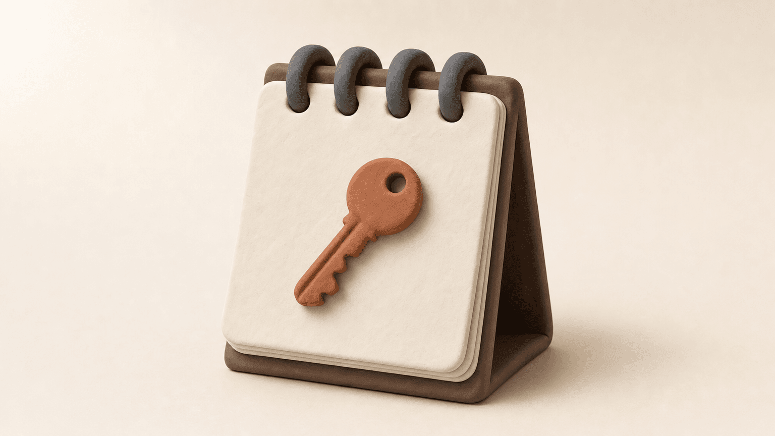 A house key resting on a calendar showing days passing