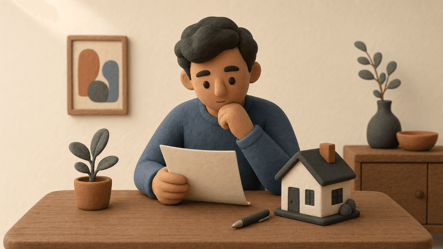 Buyer reviewing a conditional home purchase contract