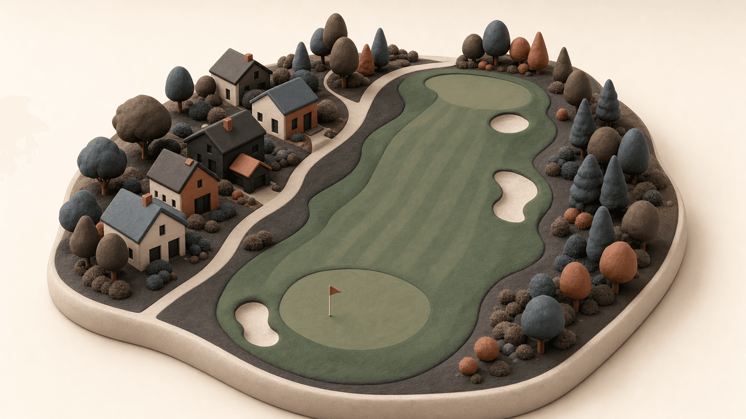 A golf course bordering an Edmonton neighbourhood