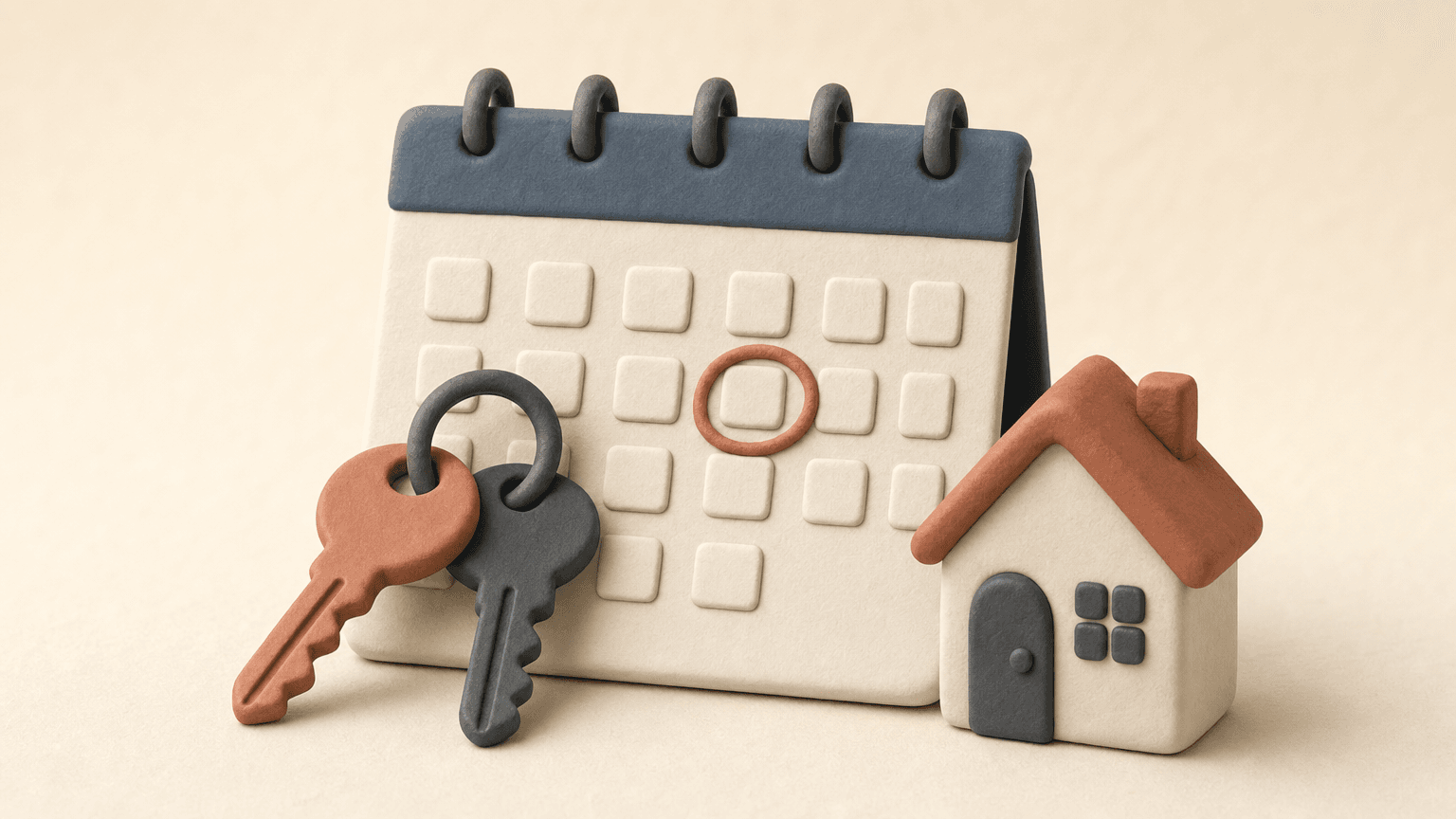 Two house keys on a calendar marking a renewal date