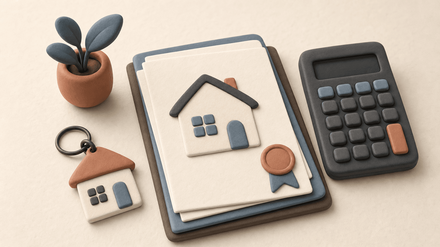 Homebuyer reviewing mortgage approval paperwork at a kitchen table