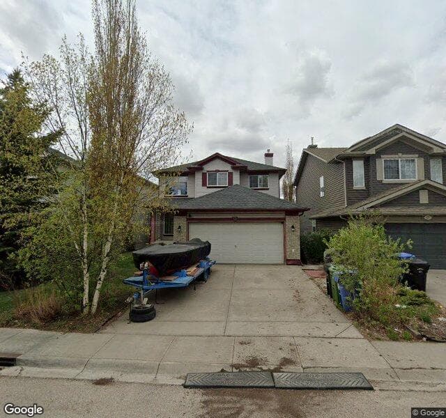 Street view of 13 Rockbluff Place NW, Calgary