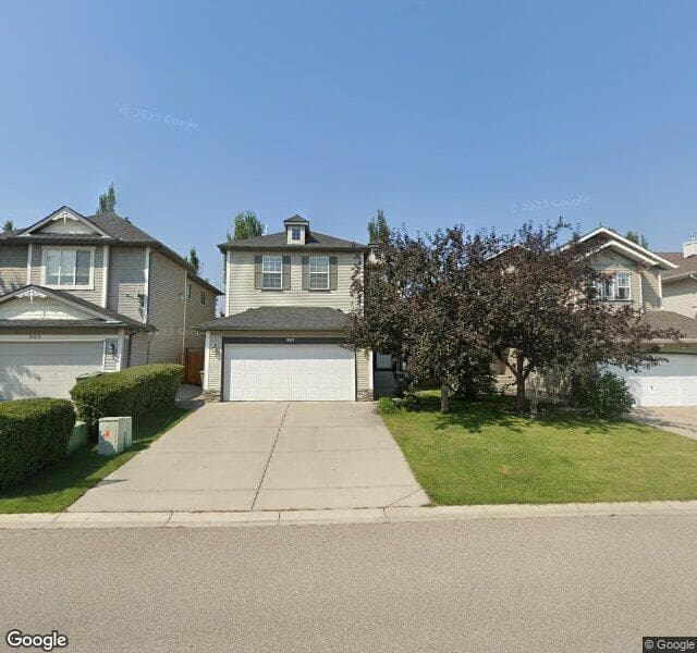 Street view of 307 Cougarstone Circle SW, Calgary
