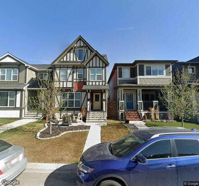 Street view of 100 Evansborough Common NW, Calgary