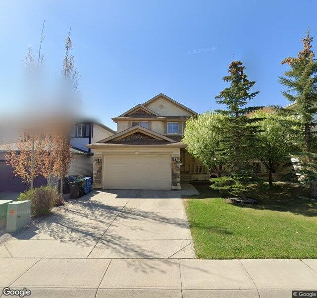 Street view of 124 Panamount Manor NW, Calgary