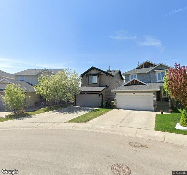 Street view of 100 Cougarstone Square SW, Calgary