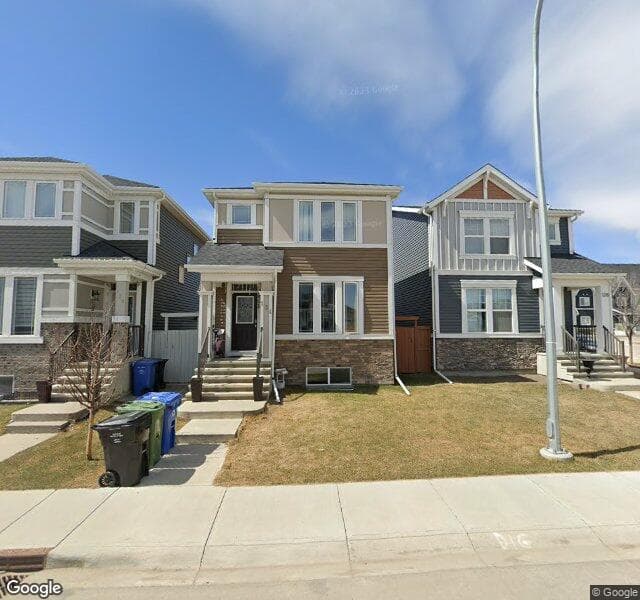 Street view of 124 Red Embers Crescent NE, Calgary