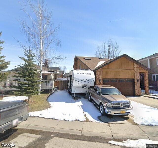 Street view of 76 Castlefall Road NE, Calgary