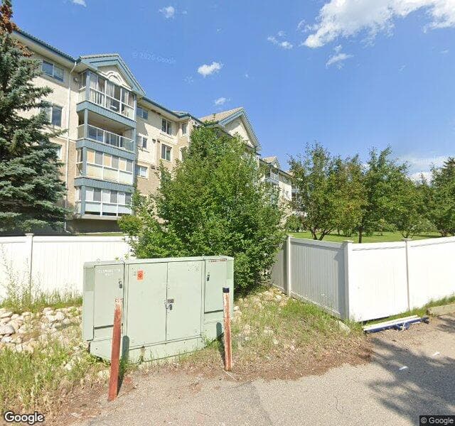 Street view of 124-7229 Sierra Morena Boulevard SW, Calgary