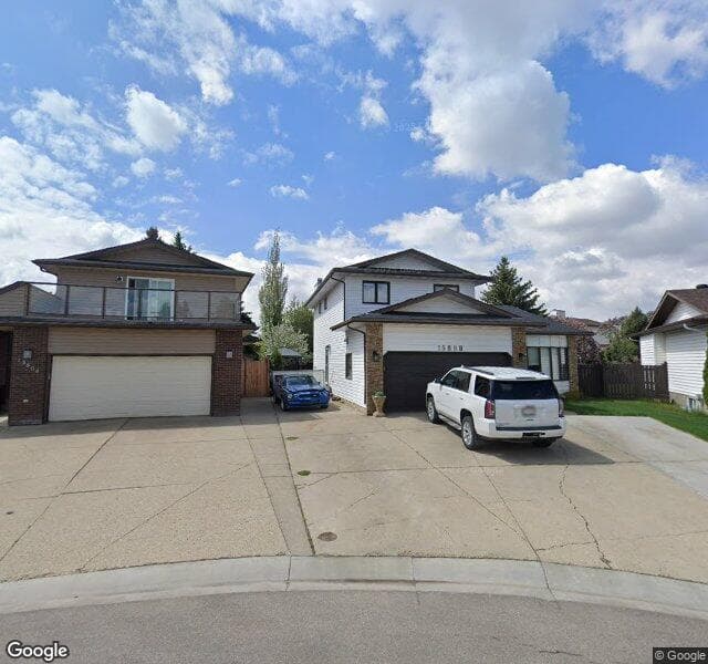 Street view of 15808 80 Street NW, Edmonton