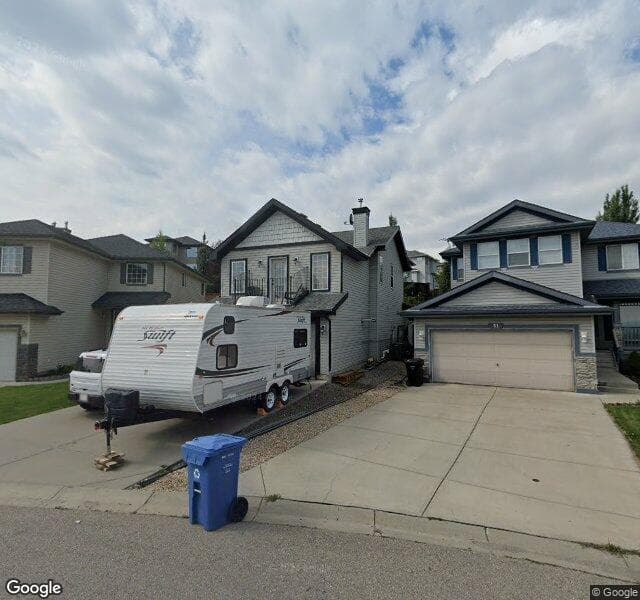 Street view of 27 Valley Stream Manor NW, Calgary