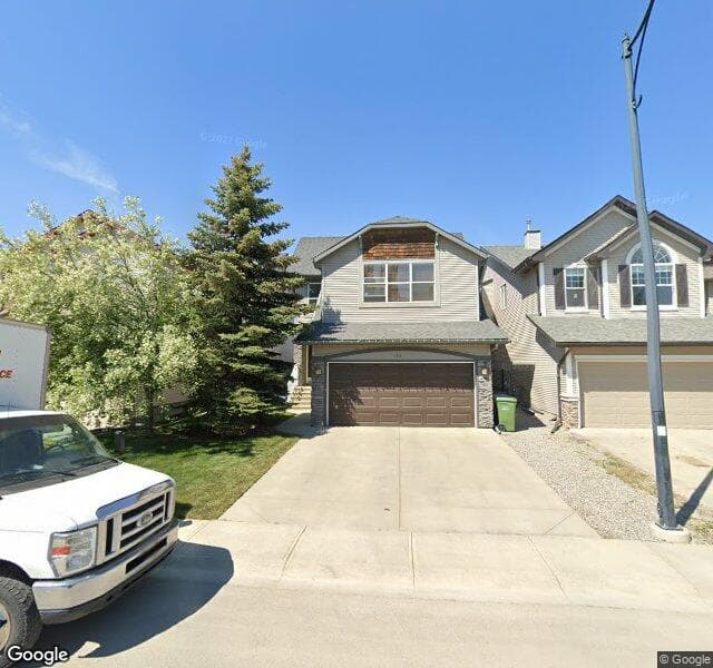 Street view of 135 Cougarstone Court SW, Calgary