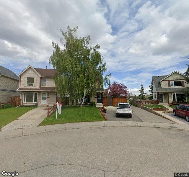 Street view of 74 Queen Anne Close SE, Calgary