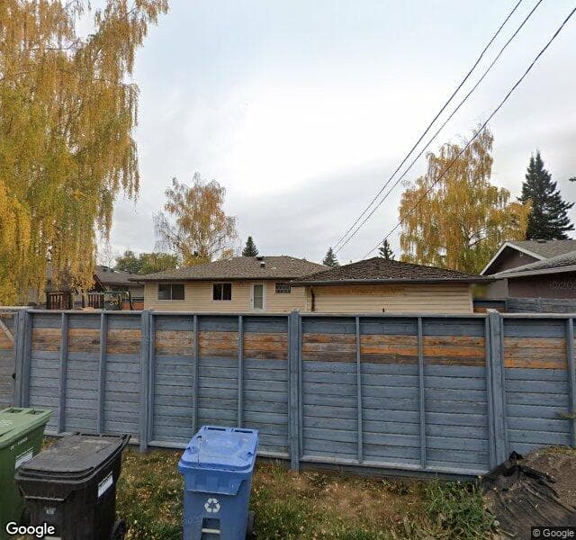 Street view of 60 Hallbrook Place SW, Calgary