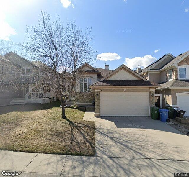 Street view of 218 Panamount Drive NW, Calgary