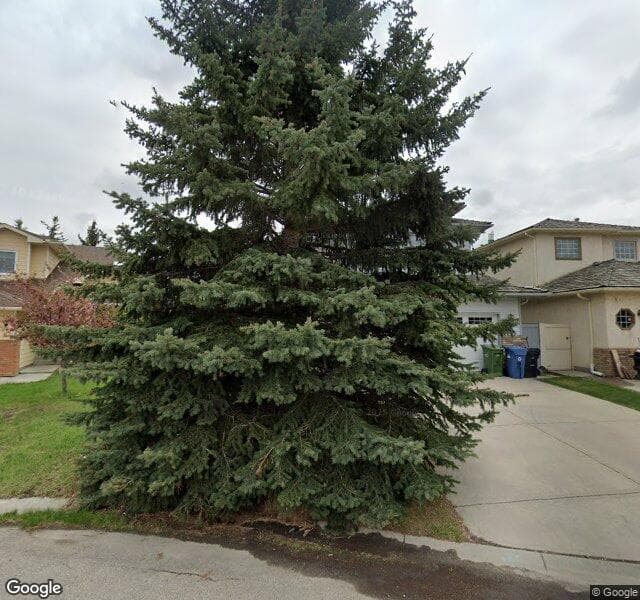 Street view of 50 Evergreen Terrace SW, Calgary