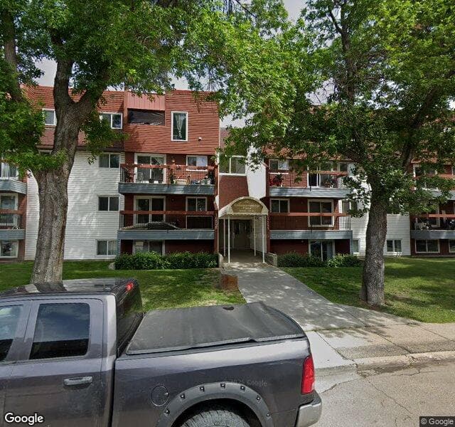 Street view of 313-10555 93 Street NW, Edmonton