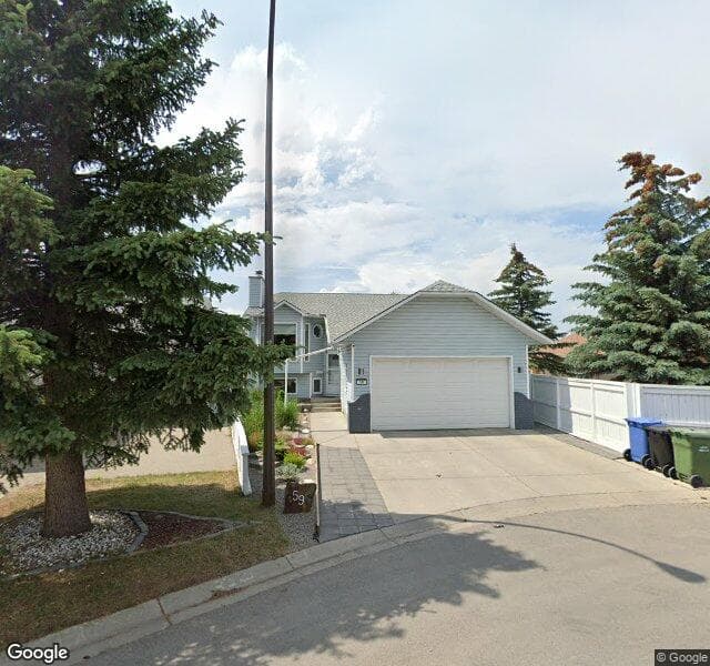 Street view of 59 Del Monica Place NE, Calgary