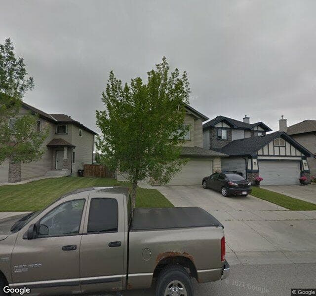 Street view of 438 Panamount Boulevard NW, Calgary