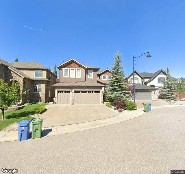 Street view of 218 Aspen Glen Place SW, Calgary