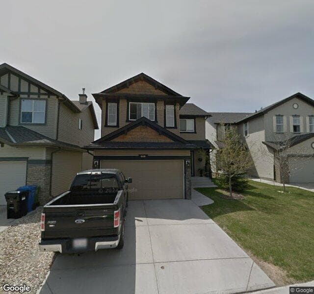 Street view of 148 Cougarstone Manor SW, Calgary