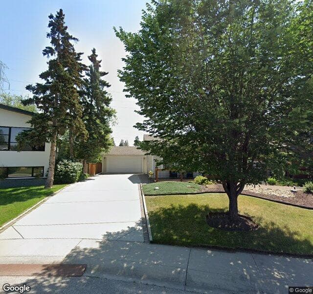 Street view of 6516 Larkspur Way SW, Calgary