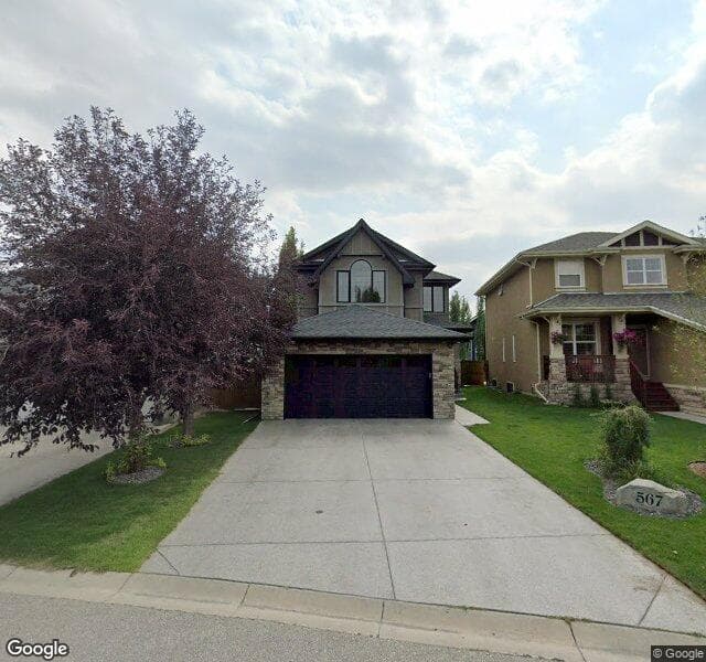 Street view of 567 Tuscany Ravine Road NW, Calgary