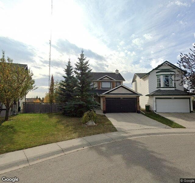 Street view of 206 Cougarstone Circle SW, Calgary