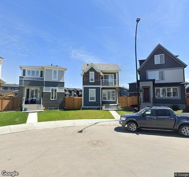 Street view of 52 Seton Terrace SE, Calgary