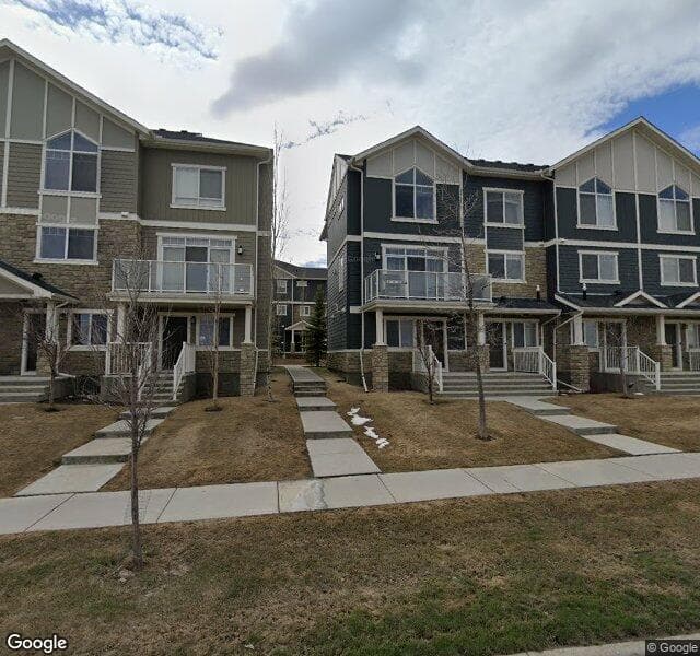 Street view of 202 Evanston Manor NW, Calgary