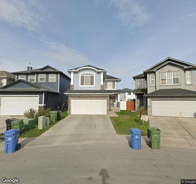 Street view of 58 Saddlecrest Crescent NE, Calgary