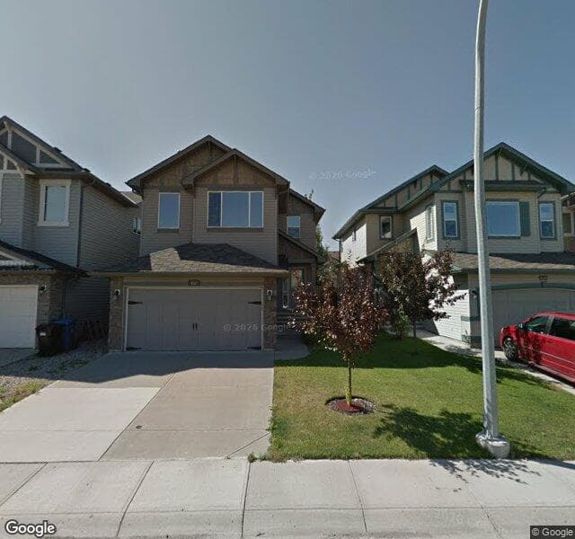 Street view of 411 New Brighton Place SE, Calgary