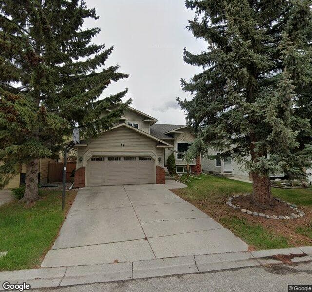 Street view of 76 Sunhaven Close SE, Calgary