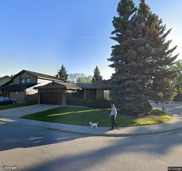 Street view of 9536 Oakmount Drive SW, Calgary