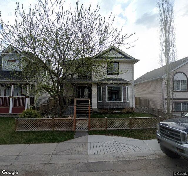 Street view of 148 Erin Meadow Way SE, Calgary