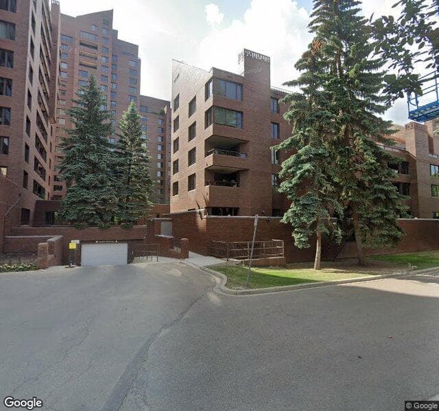 Street view of 202F-500 Eau Claire Avenue SW, Calgary