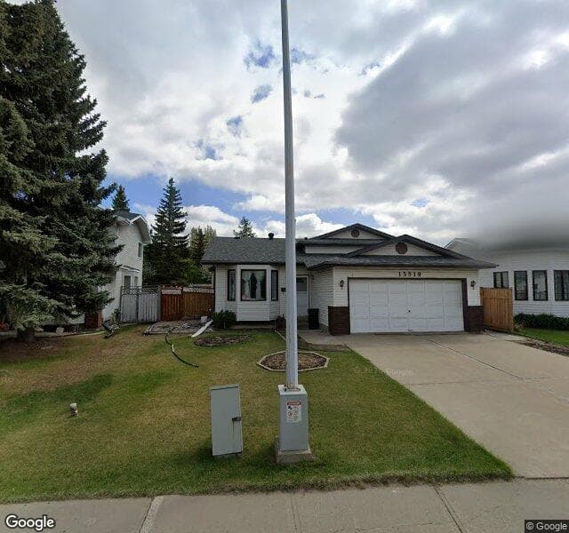 Street view of 15919 129 Street NW, Edmonton
