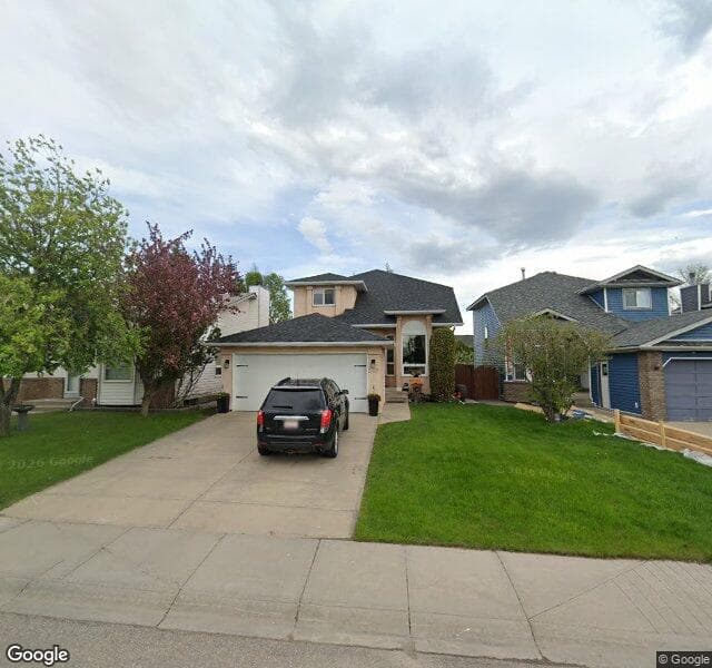 Street view of 593 Riverbend Drive SE, Calgary