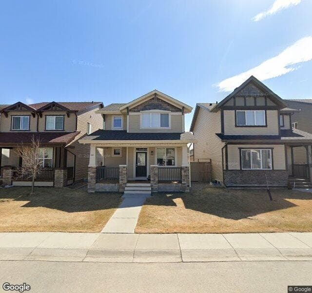 Street view of 201 Skyview Springs Crescent NE, Calgary