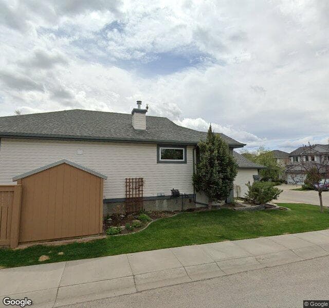 Street view of 55 Rockbluff Close NW, Calgary