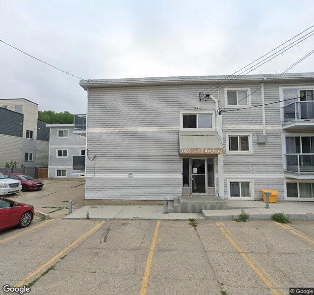 Street view of 306-10815 83 Avenue NW, Edmonton