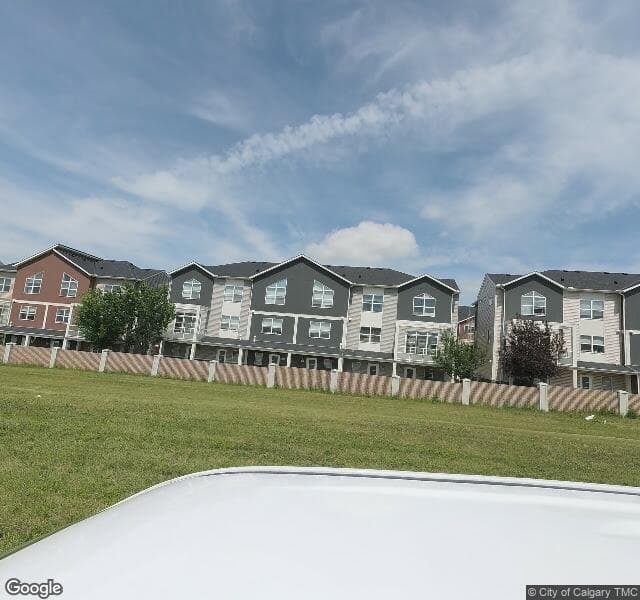 Street view of 424 Redstone View NE, Calgary