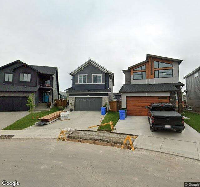 Street view of 831 Cranbrook Gardens SE, Calgary