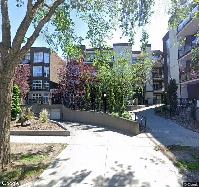 Street view of 321-10407 122 Street NW, Edmonton