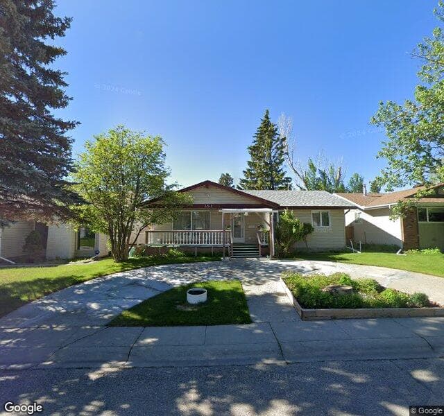 Street view of 351 Cedarpark Drive SW, Calgary