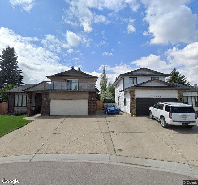 Street view of 15804 80 Street NW, Edmonton