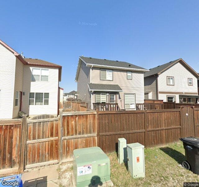 Street view of 8389 Saddleridge Drive NE, Calgary