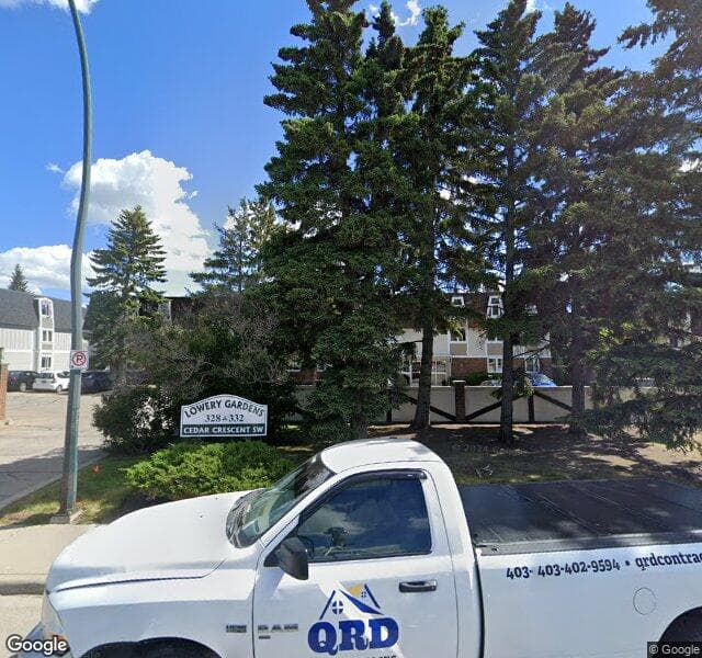 Street view of 204-328 Cedar Crescent SW, Calgary