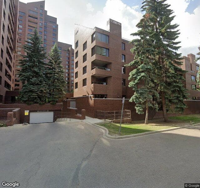 Street view of 202A-500 Eau Claire Avenue SW, Calgary